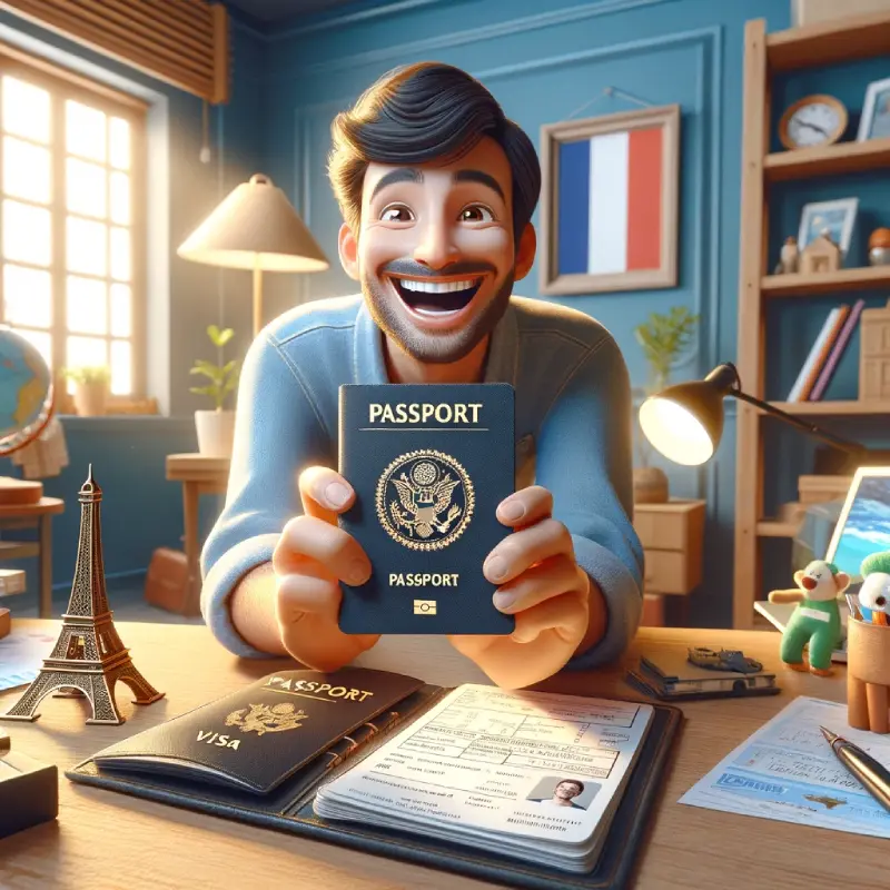 تصویر یک مرد در اتاق و پرچم فرانسه